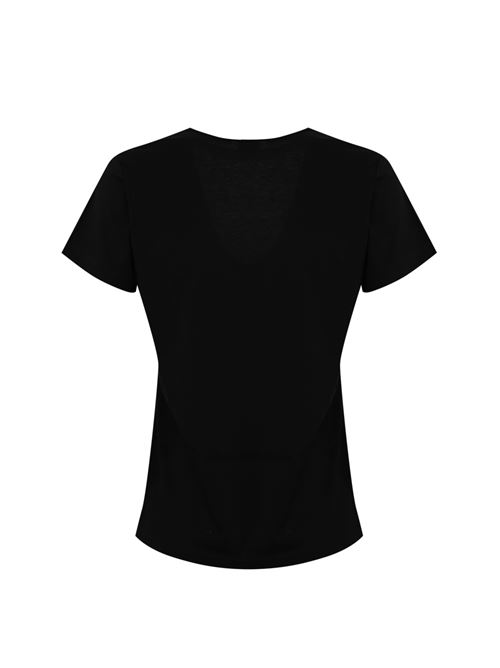 T-shirt con ricamo gioiello Turbato in cotone Nero PINKO | 100372 A24EZ99